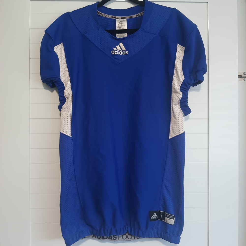 Adidas Mens Blue/white Football Jersey TECHFIT HYPED Size L, Football, Sportwear